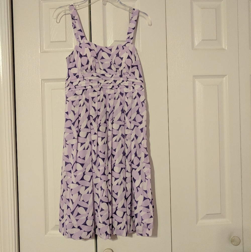 Purple petal pattern spring dress